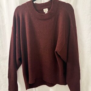 a new day Women's Deep Red Crew Neck Sweater